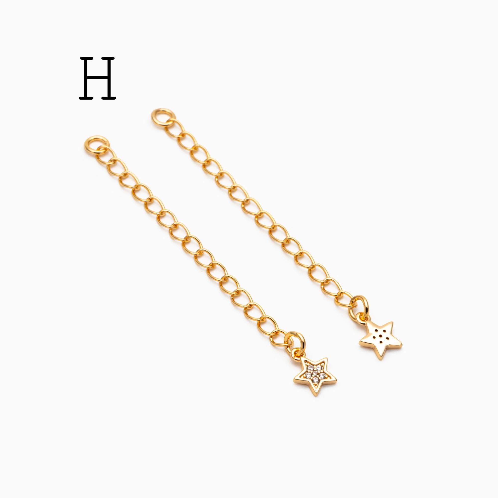 4pcs Gold/ Silver Tone Extender Chain, Gold/ Rhodium plated Brass, Necklace Bracelet Extension Chain (GB-4711)